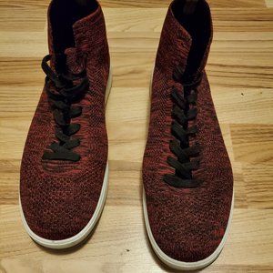 Zara Men Red Technical Fabric high top Sneakers